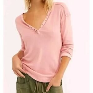 We the Free People Size Large Military Mix Henley Top